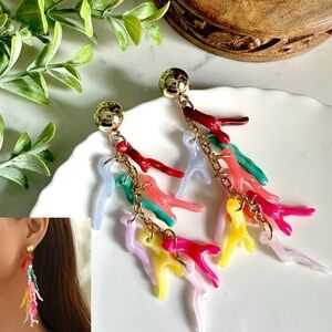 2/$30🌵 Colorful Coral Earrings Sea Italy Coastal Ocean Beach Mediterranean NEW
